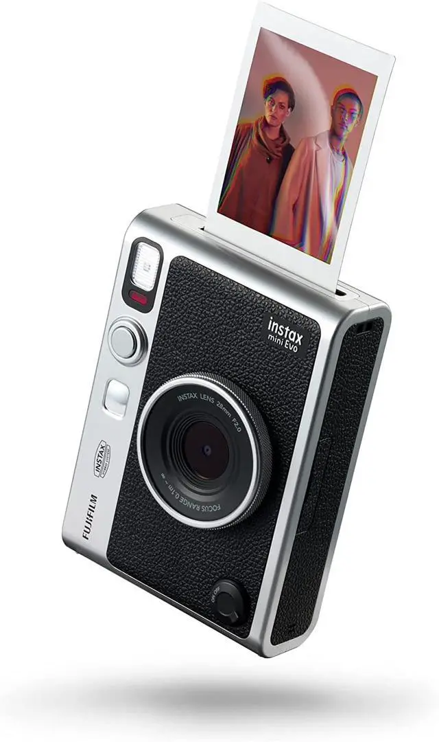 Alt view image 2 of 4 - INSTAX Mini EVO Hybrid Instant Camera + Fuji Instax Film 20 Sheet + Custom Case & Album 32GB Accessory Bundle (Black)