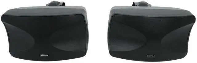 Main image of WET-44 PRO Dual 4" 70V Wall Mount Speakers, Black, 4-Way Swivel, IPX55 Indoor/Outdoor Weatherproof, 45W RMS, 70V Taps (30W/15W/7.5W/3.75W), 6 Ohm, Wide Dispersion, Waterproof Cabinet