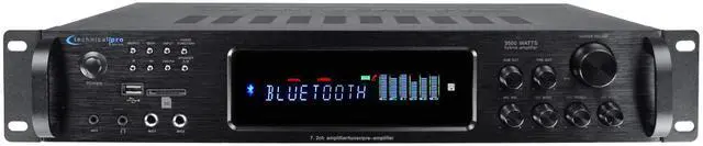 Main image of 3500 Watts Digital Hybrid Amplifier, Preamp/Tuner with USB SD Card Inputs, FM Radio, Recorder, Bluetooth, & Remote Control