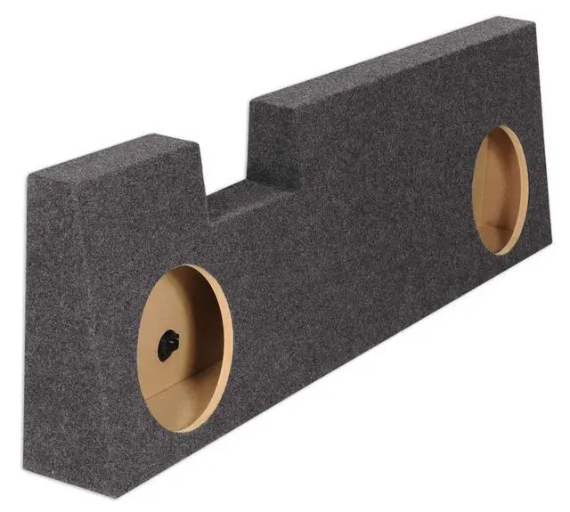 Alt view image 2 of 4 - REC38 Dual 10" Subwoofer Box Enclosure, 0.65 Cu.Ft., 4.25" Depth, Custom Fit, Durable Bedliner Finish Forward-Firing Design, for 2004-2016 Ford F250/350/450/550 Super Duty Crew Cab Audio