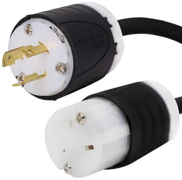 Main image of IronBox Electric NEMA L6-20P to 6-20R Plug Adapter 20A 250V Heavy Duty Power Adapter Cord, 12/3 AWG SJOOW - L6-20 Plug to 6-20 Receptacle Adapter, Industrial Grade Flexible Wire - (Black, 10ft)