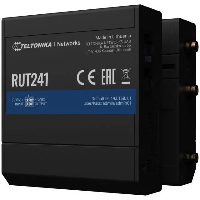 Alt view image 4 of 4 - RUT241 RUT241098000 Industrial 4G LTE Router (Cat 4) with WiFi, Dual Ethernet Ports, SIM Slot, RMS Remote Management North America Version, AT&T & Verizon Certified