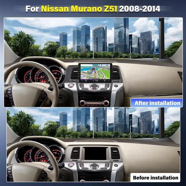 Alt view image 2 of 4 - 4+64G 9" Car Radio Stereo for Nissan Murano Z51 2008-2014 w/GPS 2013 2012 2011 2010 2009 w/carplay w/Android Auto Double Din Car Audio Receiver w/WiFi Bluetooth Backup Camera Mic