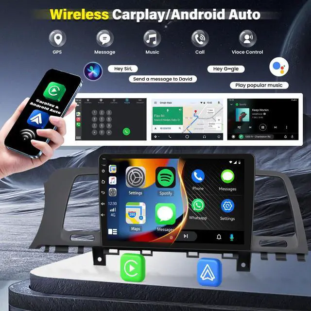Alt view image 3 of 4 - 4+64G 9" Car Radio Stereo for Nissan Murano Z51 2008-2014 w/GPS 2013 2012 2011 2010 2009 w/carplay w/Android Auto Double Din Car Audio Receiver w/WiFi Bluetooth Backup Camera Mic