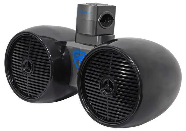 Alt view image 3 of 4 - DWB65B Dual 6.5 in 600W Peak/300W RMS Marine Wakeboard Tower Speaker System, Black, Water Resistant, Aluminum Mounting Brackets, for Boats and UTVs, 2-Piece