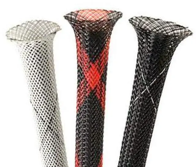 Alt view image 3 of 4 - 1/4" Flame Retardant PET Expandable Braided Sleeving Flexible Cable Protection Sleeve - 1000 Feet - White