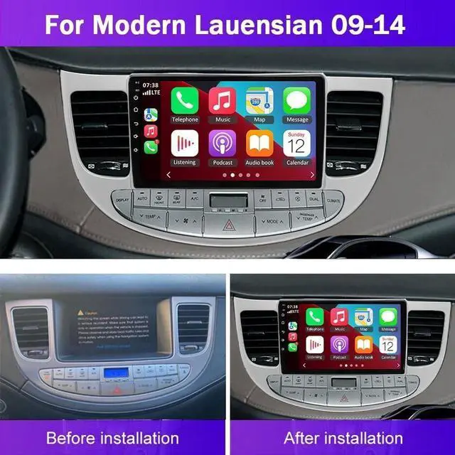 Alt view image 2 of 4 - 9 inch Car Stereo Radio for Hyundai Genesis Sedan 2009 2010 2011 2012 2013 2014, Andorid 13 Touchscreen Car Radio with Wireless Carplay & Android Auto, Support GPS Bluetooth WiFi SWC Backup Camera