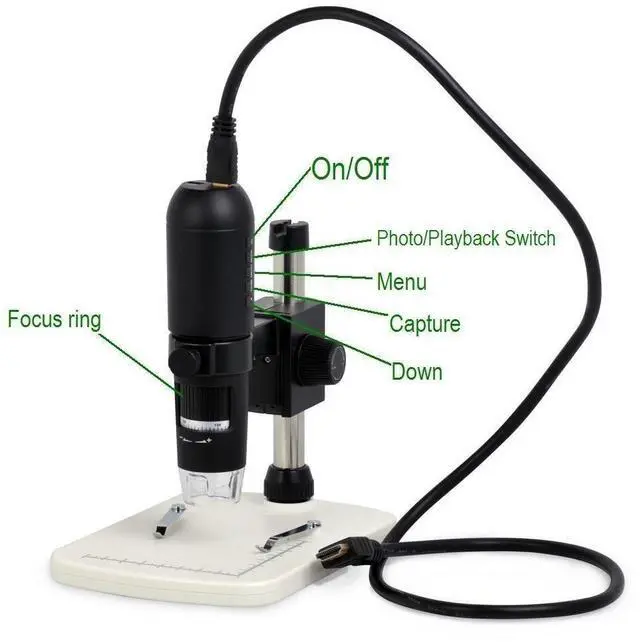 Alt view image 2 of 3 - 1080P Full HD Digital Microscope, HDMI Microscope, 10x-220x magnification, to Any Monitor/TV with HDMI-In, Photo Capture, Micro-SD Storage, PC supported