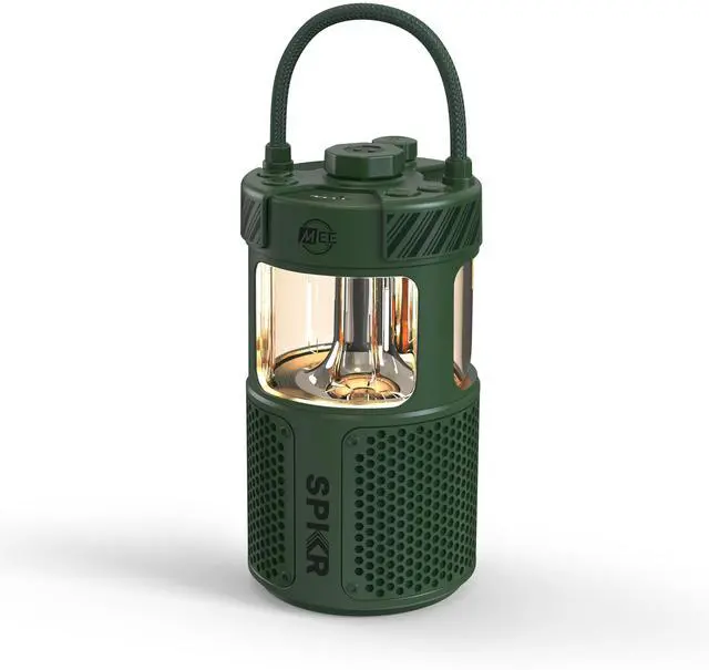 Main image of lightSPKR Bluetooth wireless speaker with camping lantern: 360° audio, 3 audio modes, 2 light colors & infinite brightness adjustment, IPX6 waterproof for indoor & outdoor use (Forest Green)