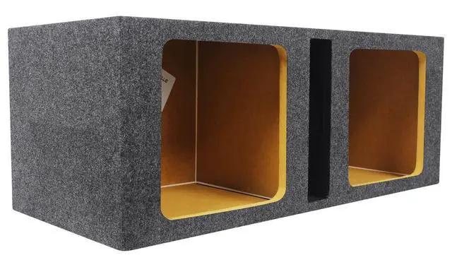 Alt view image 2 of 4 - RKDV12 Dual 12" Vented/Ported Square Subwoofer Enclosure, Fits Kicker Solo Baric L7/L5, 39Hz Tuned, 3/4" MDF, Made in USA