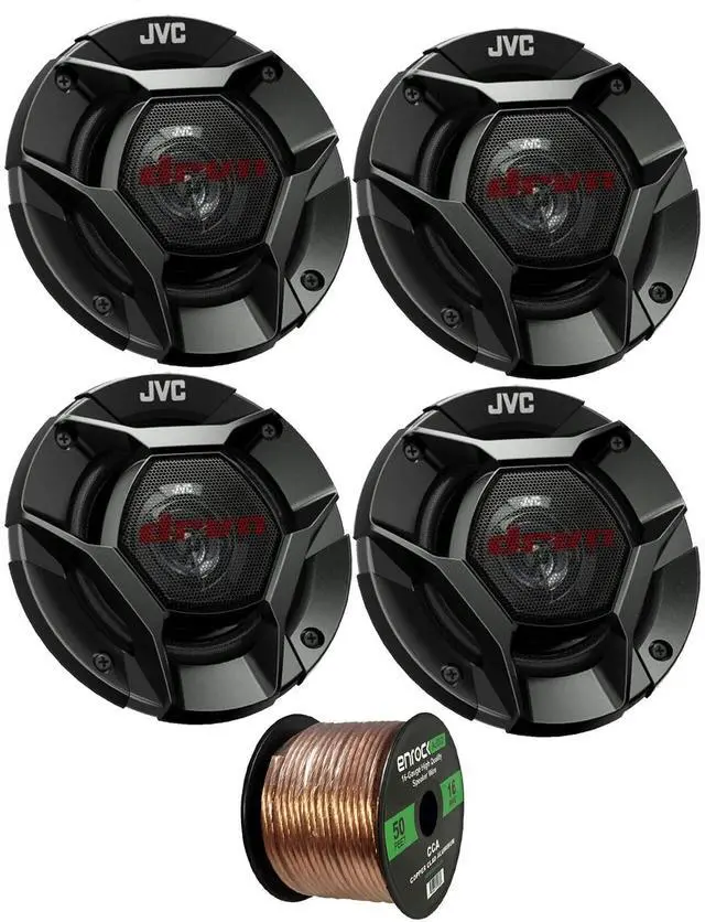 Main image of 4X drvn DR Series 4" 220W Max Power Car Audio 2-Way Coaxial Vehicle Speakers Bundle Combo with 50 Ft 16 Gauge Audio Speaker Wiring