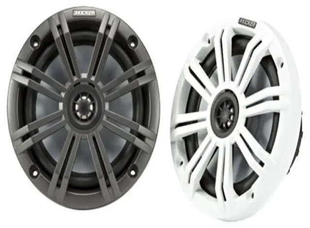 Main image of KM65 6.5-Inch (165mm) Marine Coaxial Speakers with 3/4-Inch (20mm) Tweeters, 4-Ohm, Charcoal and White Grilles