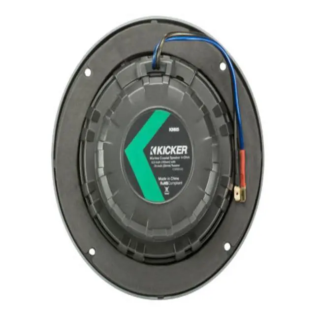 Alt view image 4 of 4 - KM65 6.5-Inch (165mm) Marine Coaxial Speakers with 3/4-Inch (20mm) Tweeters, 4-Ohm, Charcoal and White Grilles