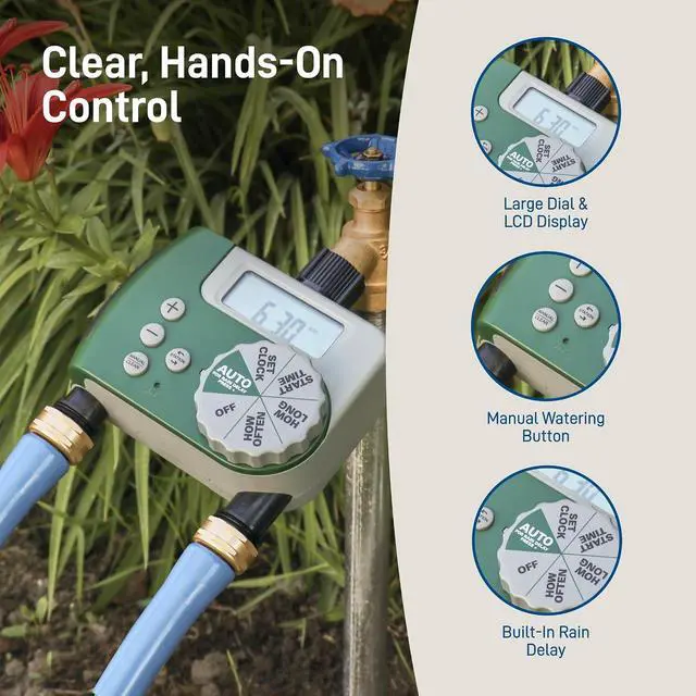 Alt view image 5 of 6 - Programmable Hose Faucet Timer, (2-Outlet 2-Pack)