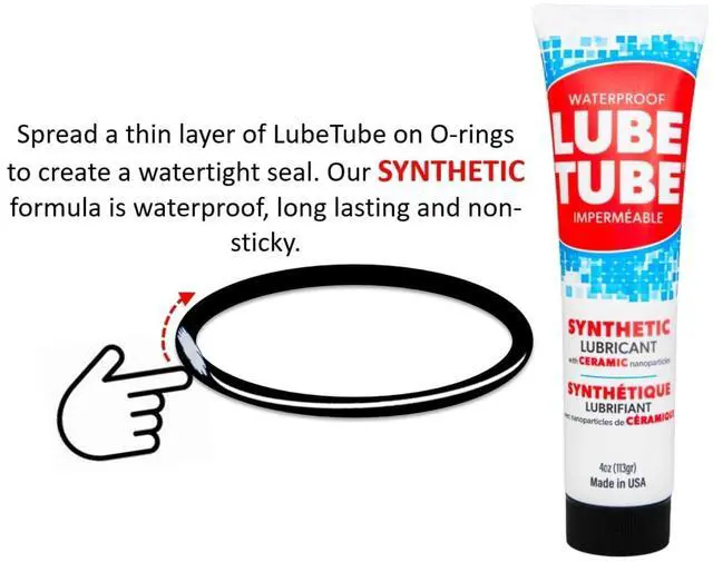 Alt view image 4 of 6 - LubeTube 4oz O-Ring Grease (12-Pack) Stops Leaks on Pump & Filter Seals Non-Sticky Synthetic Grease for Pool Equipment, Plumbing, RV & Marine PFAS-Free, Food-Grade, Made in USA
