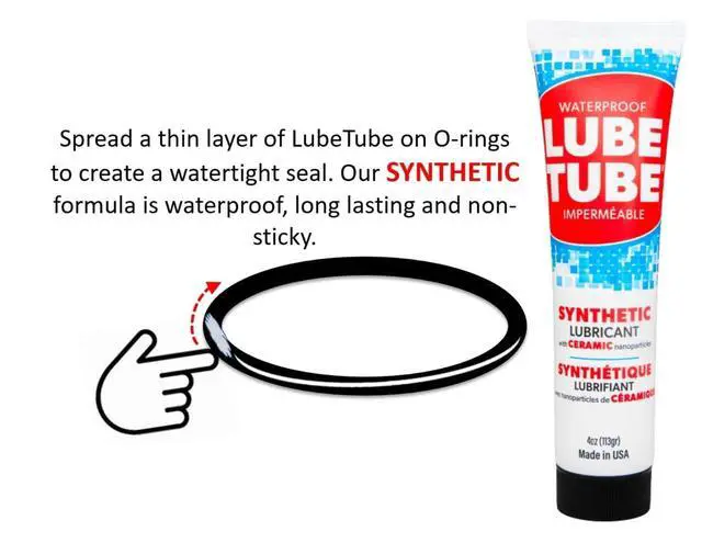 Alt view image 4 of 6 - LubeTube 4oz O-Ring Grease (6-Pack) Stops Leaks on Pump & Filter Seals Non-Sticky Synthetic Grease for Pool Equipment, Plumbing, RV & Marine PFAS-Free, Food-Grade, Made in USA