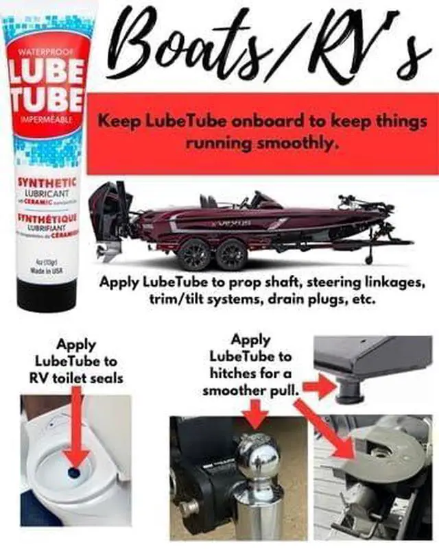 Alt view image 6 of 6 - LubeTube 4oz O-Ring Grease (6-Pack) Stops Leaks on Pump & Filter Seals Non-Sticky Synthetic Grease for Pool Equipment, Plumbing, RV & Marine PFAS-Free, Food-Grade, Made in USA