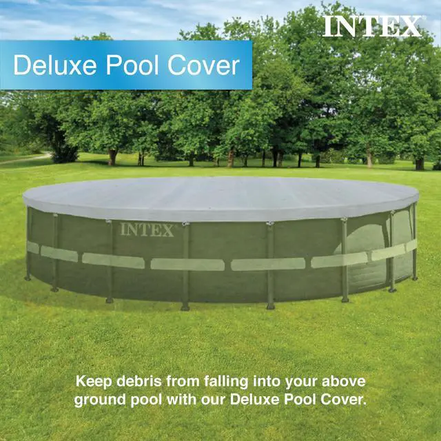 Alt view image 4 of 6 - 28041E Deluxe Pool Cover: for 18ft Round Ultra XTR Pools Includes Rope Tie UV-Resistant 8in Overhang Snug Fit
