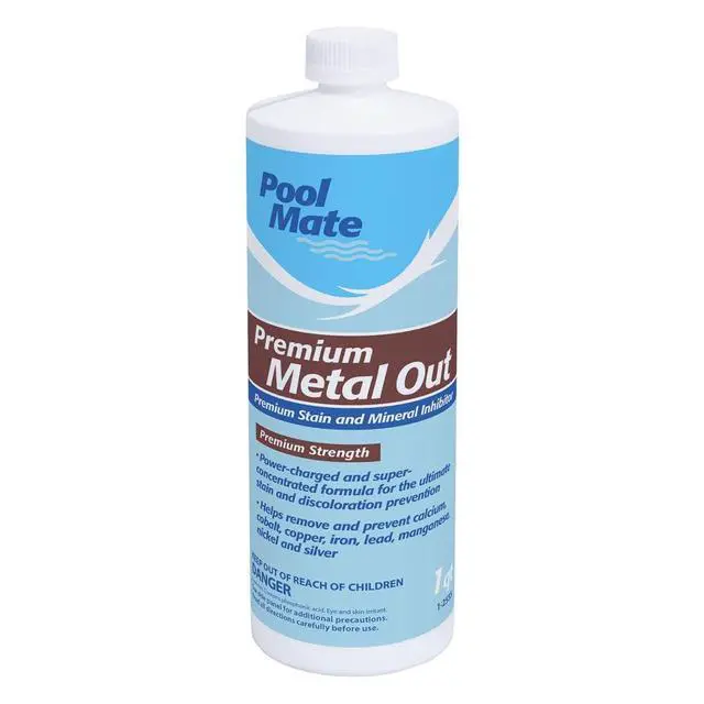 Alt view image 2 of 6 - 1-Quart 4-Pack Premium Metal Out Stain and Mineral Inhibitor, Pool Metal Remover, Stain Remover, Made in USA