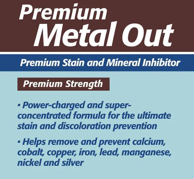 Alt view image 5 of 6 - 1-Quart 4-Pack Premium Metal Out Stain and Mineral Inhibitor, Pool Metal Remover, Stain Remover, Made in USA