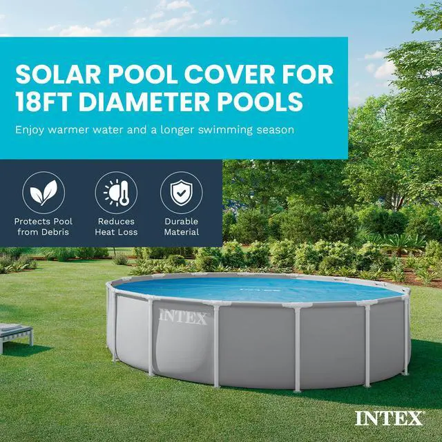Alt view image 2 of 6 - 28015E Solar Pool Cover: for 18ft Round Easy Set and Metal Frame Pools Insulates Pool Water Reduces Water Evaporation Keeps Debris Out Reduces Chemical Consumption