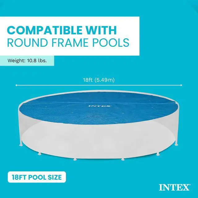 Alt view image 3 of 6 - 28015E Solar Pool Cover: for 18ft Round Easy Set and Metal Frame Pools Insulates Pool Water Reduces Water Evaporation Keeps Debris Out Reduces Chemical Consumption