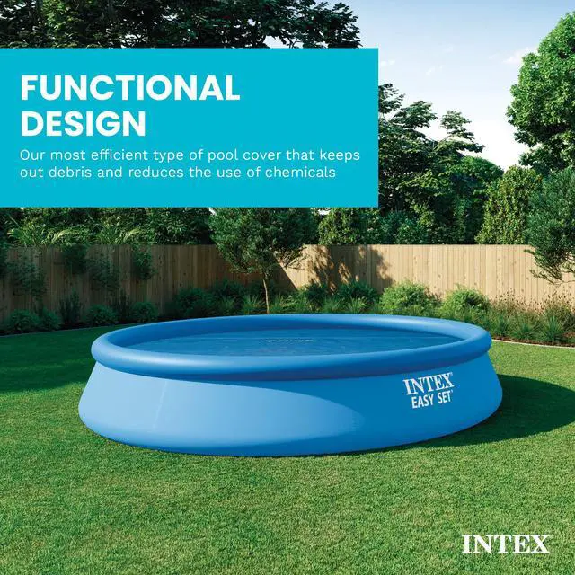 Alt view image 5 of 6 - 28015E Solar Pool Cover: for 18ft Round Easy Set and Metal Frame Pools Insulates Pool Water Reduces Water Evaporation Keeps Debris Out Reduces Chemical Consumption