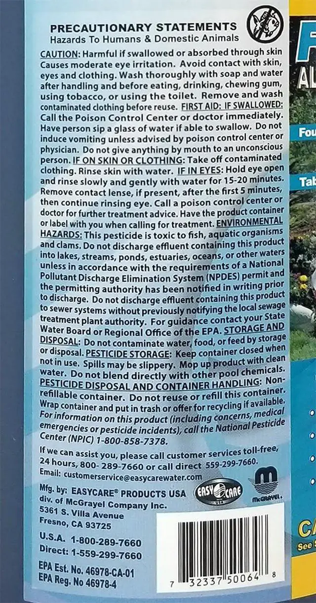 Alt view image 2 of 3 - 50064 Fountec Algaecide and Clarifier, 64 Fl. Oz