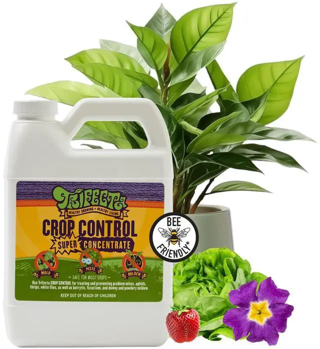 Alt view image 2 of 6 - Crop Control Super Concentrate All-in-One Natural Pesticide, Fungicide, Miticide, Insecticide, Help Defeat Spider Mites, Powdery Mildew, Botrytis, Mold, and More on Plants 16 OZ