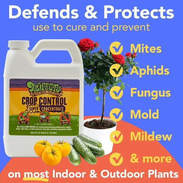 Alt view image 3 of 6 - Crop Control Super Concentrate All-in-One Natural Pesticide, Fungicide, Miticide, Insecticide, Help Defeat Spider Mites, Powdery Mildew, Botrytis, Mold, and More on Plants 16 OZ