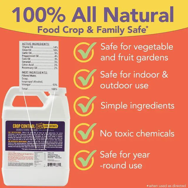 Alt view image 4 of 6 - Crop Control Super Concentrate All-in-One Natural Pesticide, Fungicide, Miticide, Insecticide, Help Defeat Spider Mites, Powdery Mildew, Botrytis, Mold, and More on Plants 16 OZ
