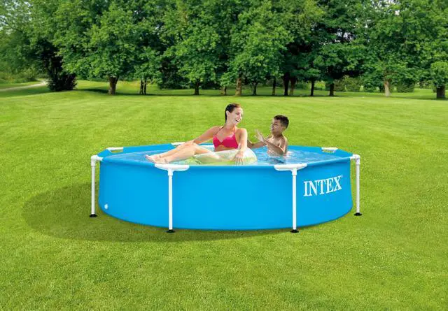 Alt view image 2 of 6 - 28205EH Metal Frame Above Ground Swimming Pool: 8ft x 20in Puncture-Resistant Material Easy Assemble Rust Resistant 483 Gallon Capacity