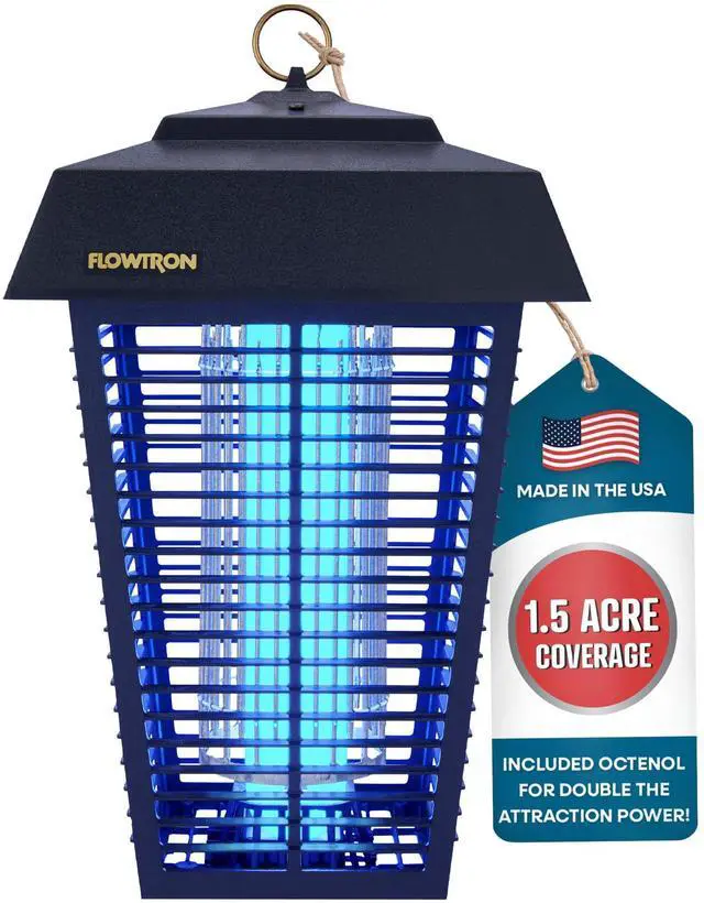 Main image of Bug Zapper, 1-1/2 Acre of Outdoor Coverage with Powerful 80W Bulb & 5600V Instant Killing Grid, Electric Insect, Fly & Mosquito Zapper, Made in The USA