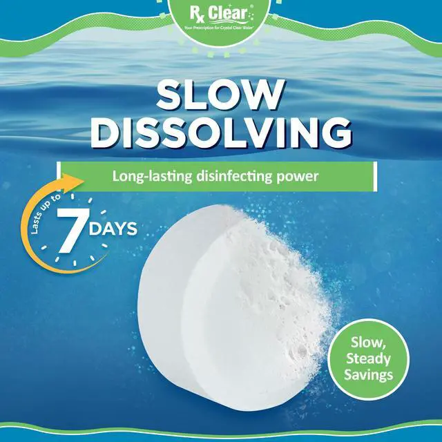 Alt view image 2 of 6 - 1" Inch Chlorine Tabs | 15 Pounds | Use Tablets as Bactericide, Algaecide, & Disinfectant in Swimming Pools | Stabilized, Long Lasting, Slow Dissolving, & UV Protected