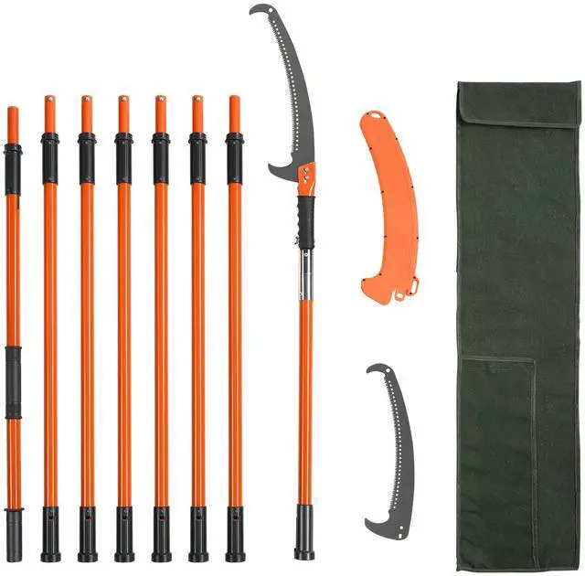 Main image of Manual Pole Saw, 7.3-27 ft Extendable Tree Pruner, Sharp Steel Blade High Branches Trimming, Manual Branch Trimmer with Lightweight 8 Fiberglass Handles, for Pruning Palms and Shrubs