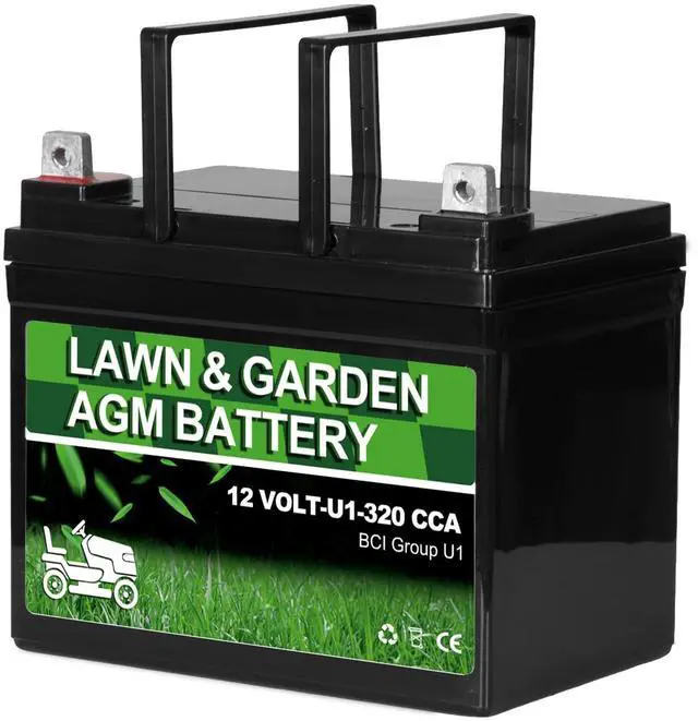 Main image of Lawn Garden AGM Battery, 12V 320CCA BCI Group U1 SLA Starting Battery for Lawn, Tractors and Mowers, Compatible with John Deere, Toro, Cub Cadet, and Craftsman