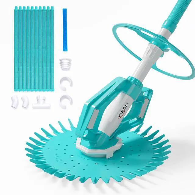 Main image of Pool Vacuum Cleaner Automatic Sweeper Swimming Pool Creepy Crawler Vacuum with 33FT Hoses (Shining Blue)
