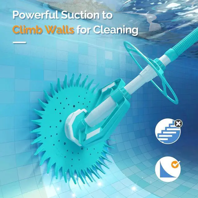 Alt view image 3 of 6 - Pool Vacuum Cleaner Automatic Sweeper Swimming Pool Creepy Crawler Vacuum with 33FT Hoses (Shining Blue)