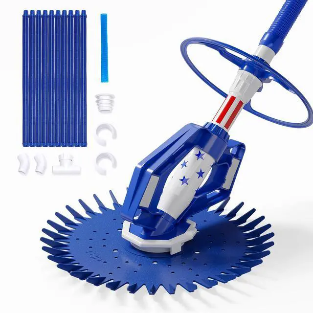 Main image of Pool Vacuum Cleaner Automatic Sweeper Swimming Pool Creepy Crawler Vacuum with 33FT Hoses (Blue Star)