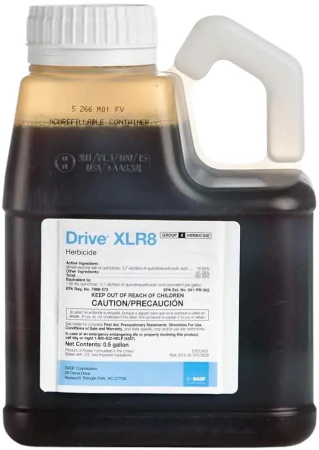 Main image of Drive XLR8 Crabgrass Killer for Lawn & Turf, Post Emergent Grassy & Broadleaf Weed Control, Active Ingredient Quinclorac, 30 Day Residual, Herbicide, Concentrate 64 Ounce