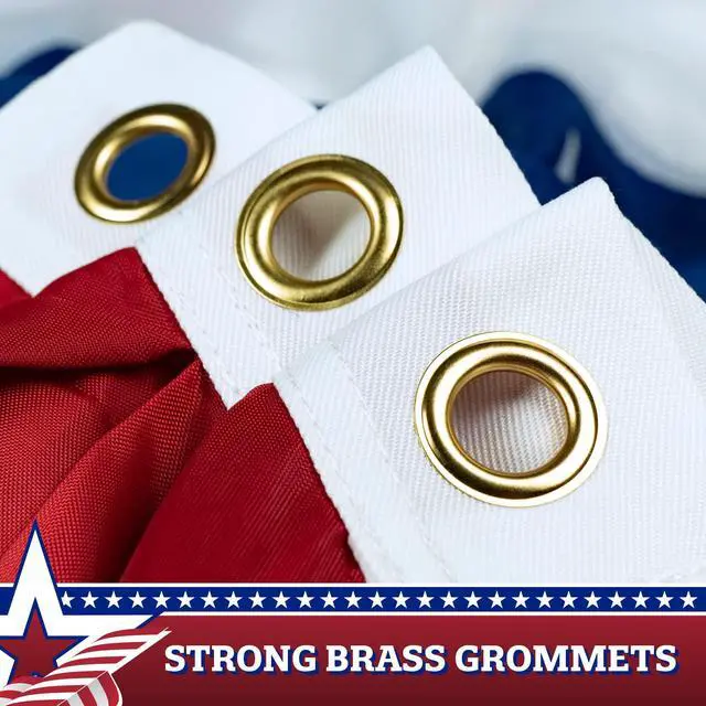 Alt view image 2 of 6 - 5 Pack: USA Pleated Fan Flag 1.5x3 Feet American USA Bunting Decoration Flags EMBROIDERED Patriotic Stars & Sewn Stripes Canvas Header and Brass Grommets