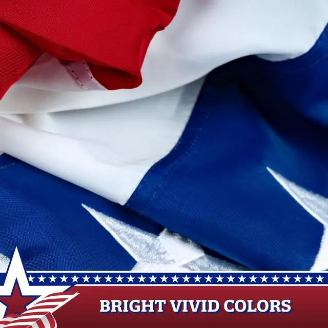 Alt view image 4 of 6 - 5 Pack: USA Pleated Fan Flag 1.5x3 Feet American USA Bunting Decoration Flags EMBROIDERED Patriotic Stars & Sewn Stripes Canvas Header and Brass Grommets