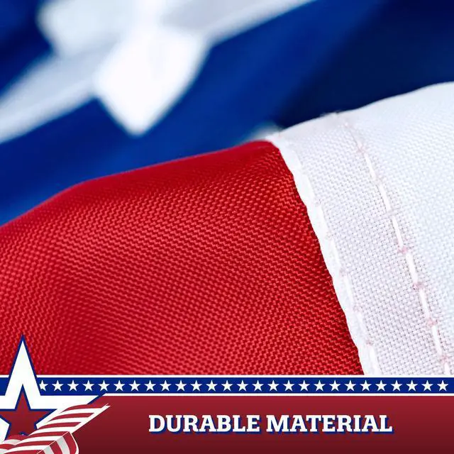Alt view image 5 of 6 - 5 Pack: USA Pleated Fan Flag 1.5x3 Feet American USA Bunting Decoration Flags EMBROIDERED Patriotic Stars & Sewn Stripes Canvas Header and Brass Grommets