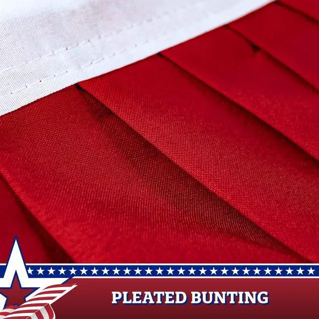 Alt view image 6 of 6 - 5 Pack: USA Pleated Fan Flag 1.5x3 Feet American USA Bunting Decoration Flags EMBROIDERED Patriotic Stars & Sewn Stripes Canvas Header and Brass Grommets