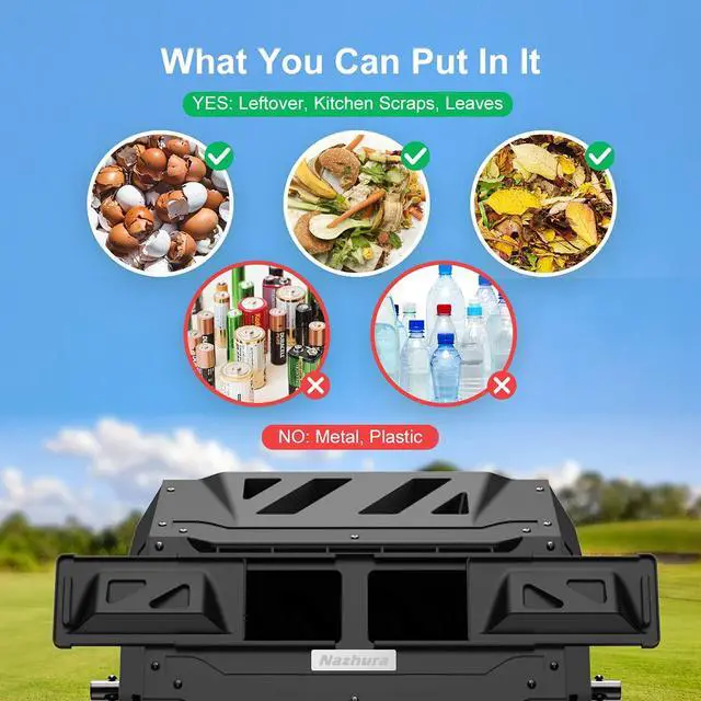 Alt view image 2 of 6 - Compost Tumbler Bin Composter Dual Chamber 43 Gallon (Bundled with Pearson's Gardening Gloves)