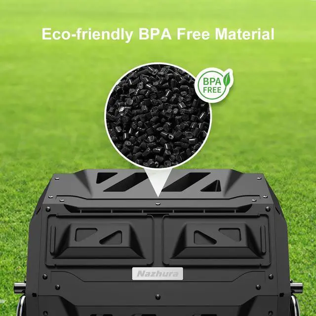 Alt view image 4 of 6 - Compost Tumbler Bin Composter Dual Chamber 43 Gallon (Bundled with Pearson's Gardening Gloves)