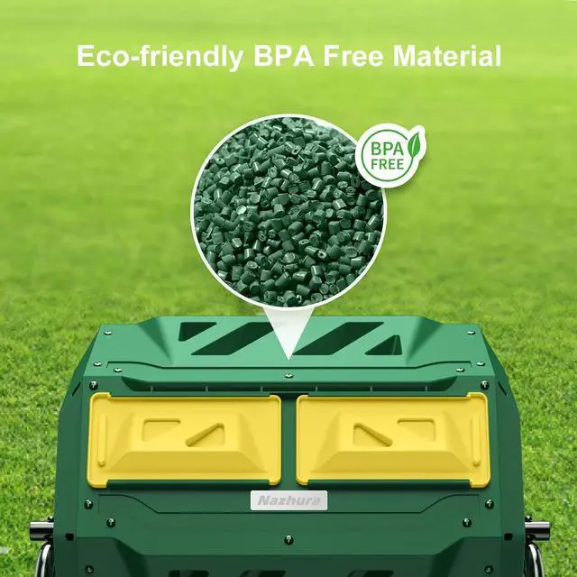 Alt view image 3 of 6 - Compost Tumbler Bin Composter Dual Chamber 43 Gallon (Bundled with Pearson's Gardening Gloves)