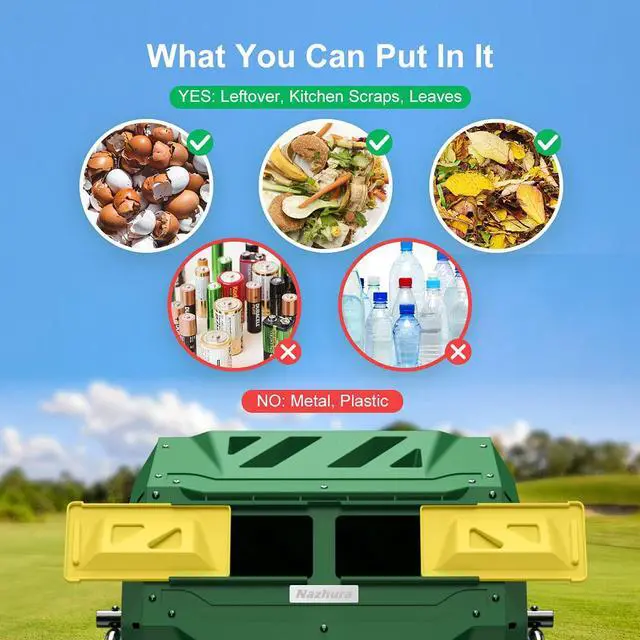 Alt view image 5 of 6 - Compost Tumbler Bin Composter Dual Chamber 43 Gallon (Bundled with Pearson's Gardening Gloves)