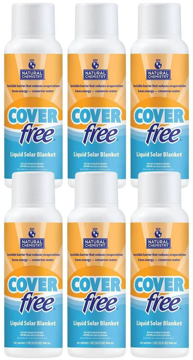 Main image of Cover Free, 1 qt, Pack of 6, Liquid Solar Blanket, Advanced Mono-Layer Technology, pH Neutral Formula, Safe to Use with All Sanitizing Systems