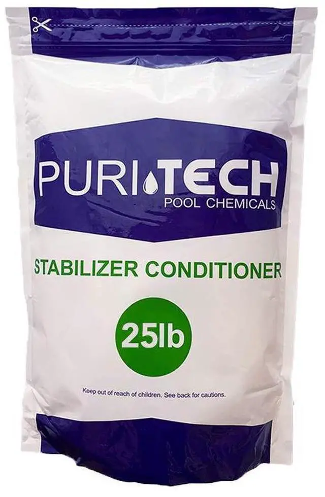 Main image of Pool Chemicals Stabilizer & Conditioner 100% Cyanuric Acid for Pools and Spas, UV Protection for Chlorine Dissipation, Fast Acting - 25 lb